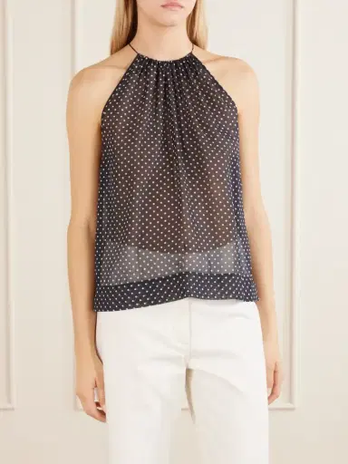 Nili Lotan Nikki Halterneck Polka-dot Silk Tank | Thumbnail 3 Nili Lotan Nikki Halterneck Polka-dot Silk Tank | Thumbnail 3
