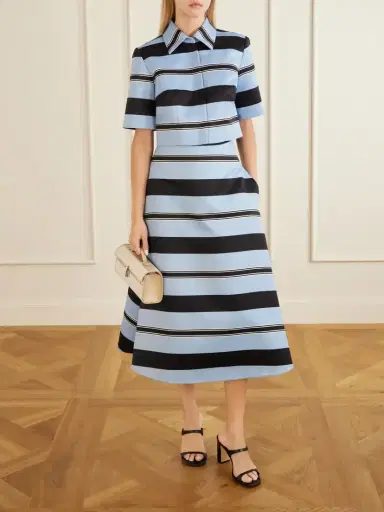 Emilia Wickstead Hallie Striped Faille Midi Skirt | Thumbnail 2 Emilia Wickstead Hallie Striped Faille Midi Skirt | Thumbnail 2