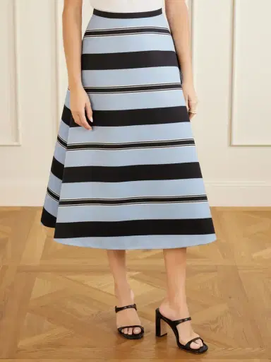 Emilia Wickstead Hallie Striped Faille Midi Skirt | Thumbnail 3 Emilia Wickstead Hallie Striped Faille Midi Skirt | Thumbnail 3
