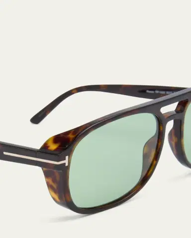 Tom Ford Havana Logo Acetate Aviator Sunglasses | Thumbnail 5 Tom Ford Havana Logo Acetate Aviator Sunglasses | Thumbnail 5
