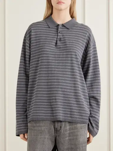 Nili Lotan Foley Stripe Cotton Polo Shirt | Thumbnail 3 Nili Lotan Foley Stripe Cotton Polo Shirt | Thumbnail 3