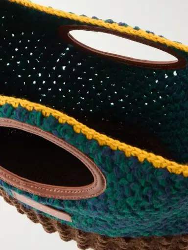 Marni Logo-appliquéd Leather-trimmed Knitted Wool Clutch | Thumbnail 6 Marni Logo-appliquéd Leather-trimmed Knitted Wool Clutch | Thumbnail 6