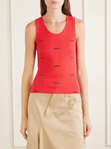 Loewe Logo-embroidered Ribbed Stretch-cotton Jersey Tank | Thumbnail 3 Loewe Logo-embroidered Ribbed Stretch-cotton Jersey Tank | Thumbnail 3
