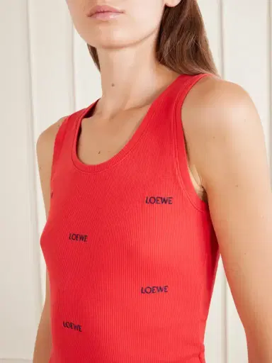 Loewe Logo-embroidered Ribbed Stretch-cotton Jersey Tank | Thumbnail 5 Loewe Logo-embroidered Ribbed Stretch-cotton Jersey Tank | Thumbnail 5
