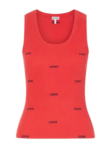 Loewe Logo-embroidered Ribbed Stretch-cotton Jersey Tank | Thumbnail 1 Loewe Logo-embroidered Ribbed Stretch-cotton Jersey Tank | Thumbnail 1