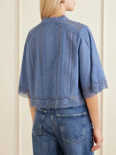 Sea Pippa Crochet-trimmed Cotton Blouse | Thumbnail 4 Sea Pippa Crochet-trimmed Cotton Blouse | Thumbnail 4