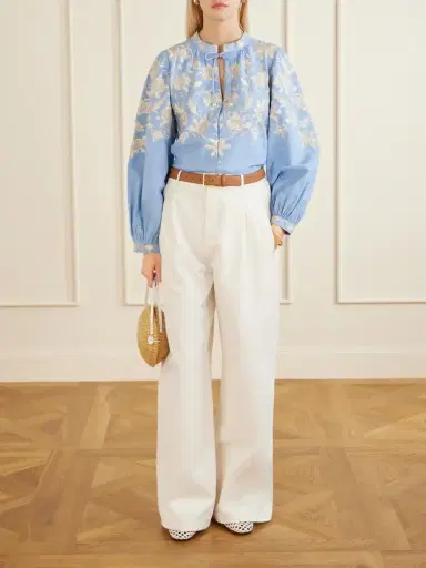 Sea Alina Embroidered Cotton And Linen-blend Blouse | Thumbnail 2 Sea Alina Embroidered Cotton And Linen-blend Blouse | Thumbnail 2