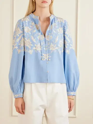 Sea Alina Embroidered Cotton And Linen-blend Blouse | Thumbnail 3 Sea Alina Embroidered Cotton And Linen-blend Blouse | Thumbnail 3