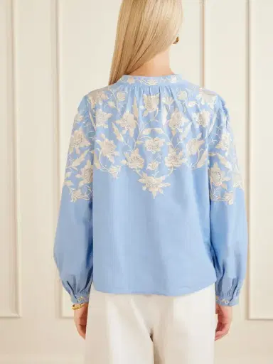Sea Alina Embroidered Cotton And Linen-blend Blouse | Thumbnail 4 Sea Alina Embroidered Cotton And Linen-blend Blouse | Thumbnail 4