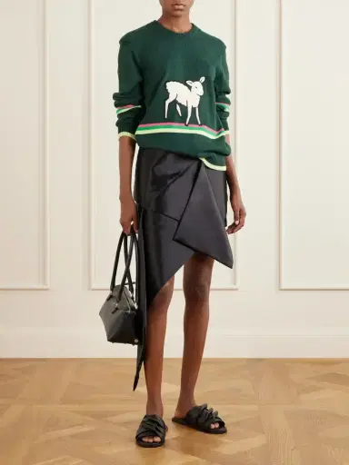 JW Anderson Cross Draped Cotton And Silk-blend Satin Mini Skirt | Thumbnail 2 JW Anderson Cross Draped Cotton And Silk-blend Satin Mini Skirt | Thumbnail 2