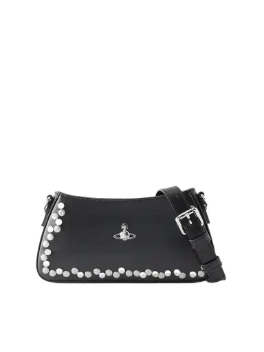 Vivienne Westwood Tasha Logo-embellished Studded Leather Shoulder Bag | Thumbnail 1 Vivienne Westwood Tasha Logo-embellished Studded Leather Shoulder Bag | Thumbnail 1