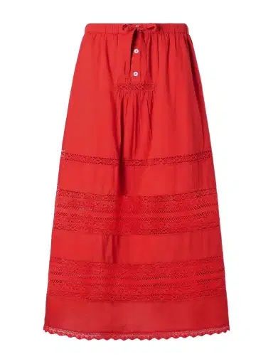 Sea Pippa Lace-trimmed Cotton Midi Skirt | Thumbnail 1 Sea Pippa Lace-trimmed Cotton Midi Skirt | Thumbnail 1