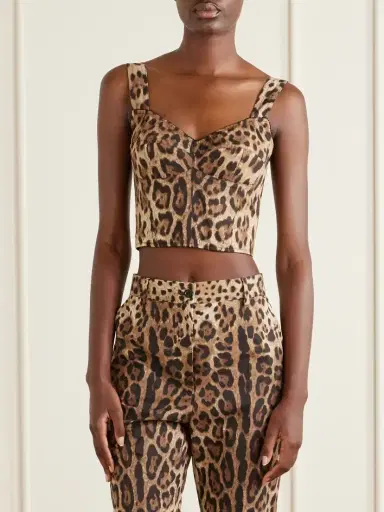Dolce & Gabbana Cropped Leopard-print Stretch-canvas Bustier Top | Thumbnail 3 Dolce & Gabbana Cropped Leopard-print Stretch-canvas Bustier Top | Thumbnail 3