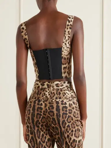 Dolce & Gabbana Cropped Leopard-print Stretch-canvas Bustier Top | Thumbnail 4 Dolce & Gabbana Cropped Leopard-print Stretch-canvas Bustier Top | Thumbnail 4