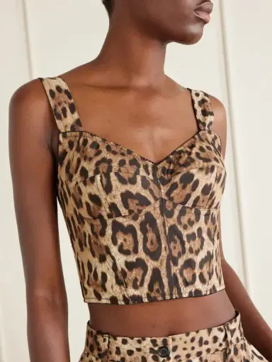 Dolce & Gabbana Cropped Leopard-print Stretch-canvas Bustier Top | Thumbnail 5 Dolce & Gabbana Cropped Leopard-print Stretch-canvas Bustier Top | Thumbnail 5
