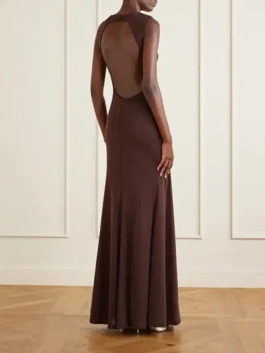Rebecca Vallance Hazine Open-back Ruched Embellished Jersey Gown | Thumbnail 3 Rebecca Vallance Hazine Open-back Ruched Embellished Jersey Gown | Thumbnail 3