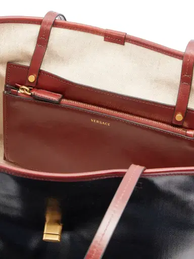 Versace Vivienne Medusa-embellished Leather-trimmed Coated Canvas Tote | Thumbnail 6 Versace Vivienne Medusa-embellished Leather-trimmed Coated Canvas Tote | Thumbnail 6