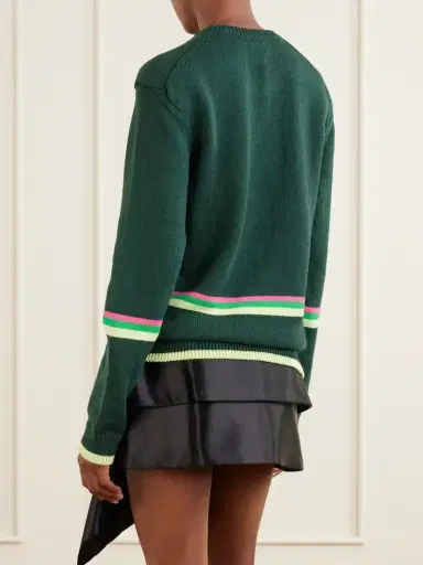 JW Anderson Sheep Embroidered Striped Cotton Sweater | Thumbnail 4 JW Anderson Sheep Embroidered Striped Cotton Sweater | Thumbnail 4