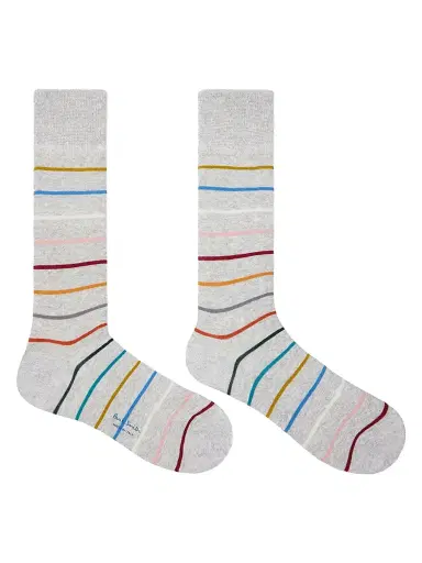Paul Smith Men's 2-Pack Signature Stripe Linen-Blend Socks | Thumbnail 5 Paul Smith Men's 2-Pack Signature Stripe Linen-Blend Socks | Thumbnail 5