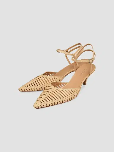 Ulla Johnson Women's Francine 50MM Cage Kitten Heel Pumps - Miele | Thumbnail 2 Ulla Johnson Women's Francine 50MM Cage Kitten Heel Pumps - Miele | Thumbnail 2