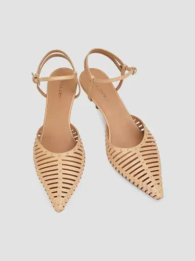 Ulla Johnson Women's Francine 50MM Cage Kitten Heel Pumps - Miele | Thumbnail 4 Ulla Johnson Women's Francine 50MM Cage Kitten Heel Pumps - Miele | Thumbnail 4