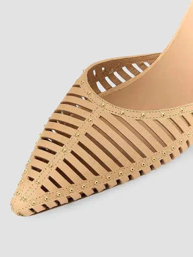 Ulla Johnson Women's Francine 50MM Cage Kitten Heel Pumps - Miele | Thumbnail 6 Ulla Johnson Women's Francine 50MM Cage Kitten Heel Pumps - Miele | Thumbnail 6