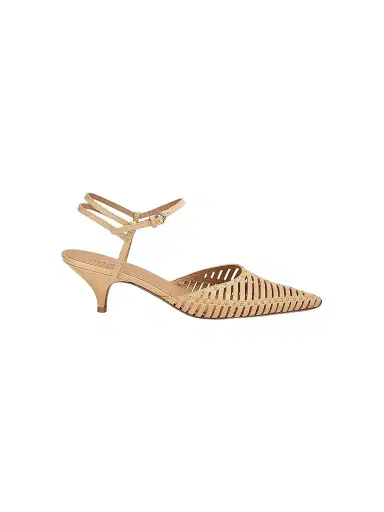 Ulla Johnson Women's Francine 50MM Cage Kitten Heel Pumps - Miele | Thumbnail 1 Ulla Johnson Women's Francine 50MM Cage Kitten Heel Pumps - Miele | Thumbnail 1