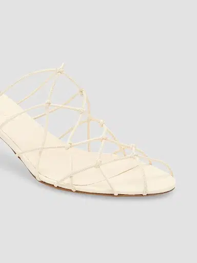 Ulla Johnson Women's Colette 50MM Knotted Kitten-Heel Mules - Pearl - Size 9 | Thumbnail 4 Ulla Johnson Women's Colette 50MM Knotted Kitten-Heel Mules - Pearl - Size 9 | Thumbnail 4