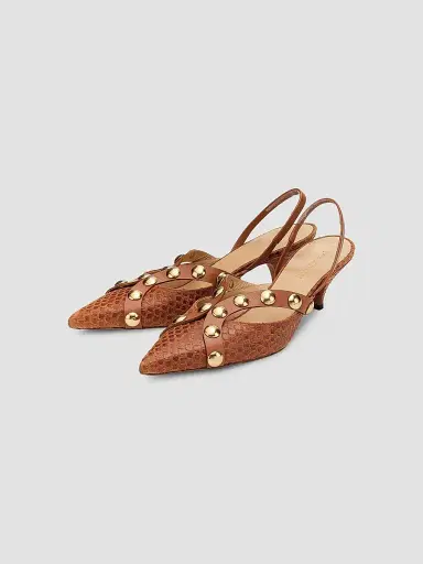 Ulla Johnson Women's Vendome Studded Kitten Heels - Nutmeg | Thumbnail 2 Ulla Johnson Women's Vendome Studded Kitten Heels - Nutmeg | Thumbnail 2