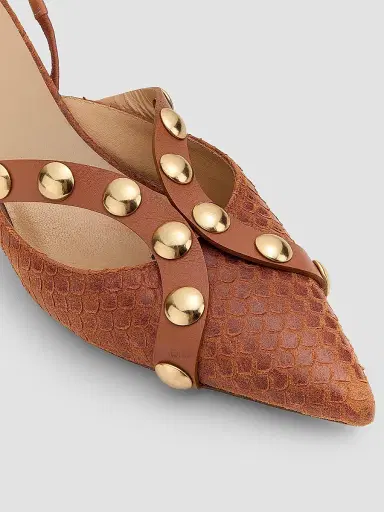 Ulla Johnson Women's Vendome Studded Kitten Heels - Nutmeg | Thumbnail 5 Ulla Johnson Women's Vendome Studded Kitten Heels - Nutmeg | Thumbnail 5