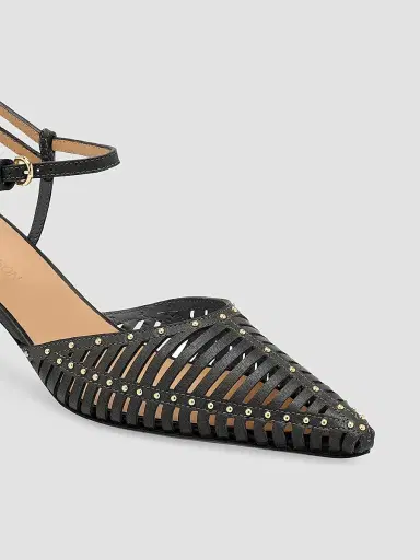 Ulla Johnson Women's Francine 50MM Cage Kitten Heel Pumps - Noir | Thumbnail 4 Ulla Johnson Women's Francine 50MM Cage Kitten Heel Pumps - Noir | Thumbnail 4