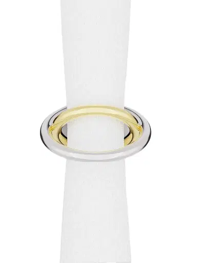 Anna New York Ring 4-Piece Stainless Steel & Brass Napkin Ring Set - Silver Gold | Thumbnail 1 Anna New York Ring 4-Piece Stainless Steel & Brass Napkin Ring Set - Silver Gold | Thumbnail 1