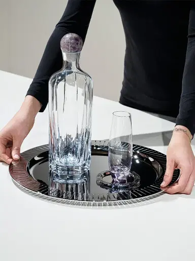 Anna New York Striations 5-Piece Stainless Steel Coaster & Holder Set | Thumbnail 3 Anna New York Striations 5-Piece Stainless Steel Coaster & Holder Set | Thumbnail 3