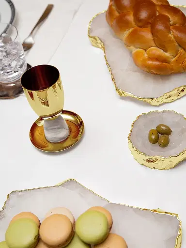 Anna New York Coluna Goldtone Stainless Steel & Marble Kiddush Cup | Thumbnail 2 Anna New York Coluna Goldtone Stainless Steel & Marble Kiddush Cup | Thumbnail 2