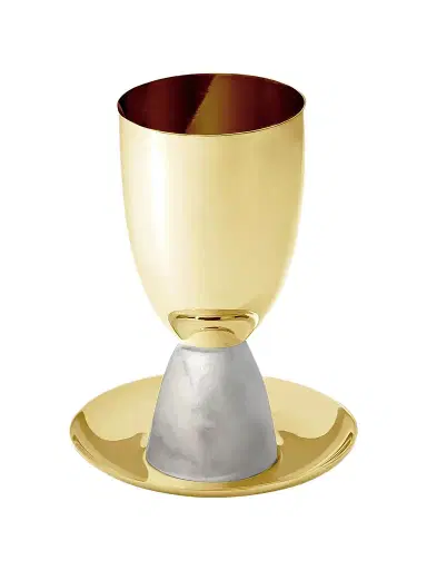 Anna New York Coluna Goldtone Stainless Steel & Marble Kiddush Cup | Thumbnail 1 Anna New York Coluna Goldtone Stainless Steel & Marble Kiddush Cup | Thumbnail 1