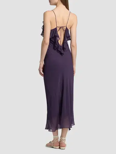 ba & sh Women's Oceane Ruffled Midi-Dress - Raisin | Thumbnail 5 ba & sh Women's Oceane Ruffled Midi-Dress - Raisin | Thumbnail 5