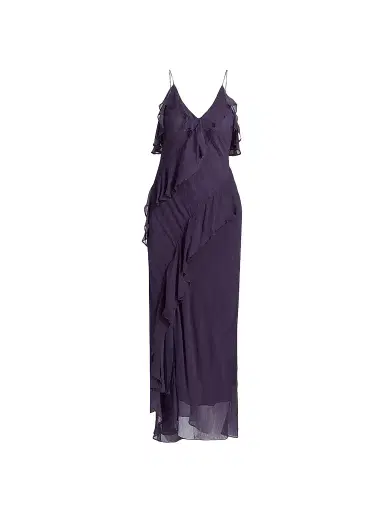 ba & sh Women's Oceane Ruffled Midi-Dress - Raisin | Thumbnail 1 ba & sh Women's Oceane Ruffled Midi-Dress - Raisin | Thumbnail 1