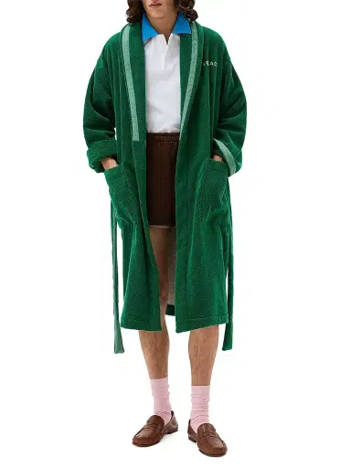 Versace Men's Jacquard Medusa Terry Robe - Green White - Size XXL | Thumbnail 2 Versace Men's Jacquard Medusa Terry Robe - Green White - Size XXL | Thumbnail 2