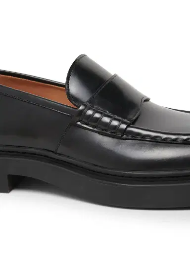 Jil Sander Men's Leather Penny Loafers - Black | Thumbnail 5 Jil Sander Men's Leather Penny Loafers - Black | Thumbnail 5
