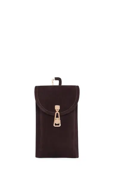 Gabriela Hearst Sunglasses Pouch in Dark Brown Suede | Thumbnail 1 Gabriela Hearst Sunglasses Pouch in Dark Brown Suede | Thumbnail 1