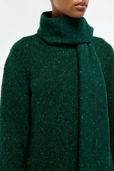 Gabriela Hearst Illumina Fringe Scarf in English Green Speckled Cashmere | Thumbnail 2 Gabriela Hearst Illumina Fringe Scarf in English Green Speckled Cashmere | Thumbnail 2