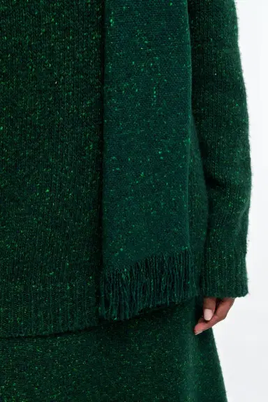 Gabriela Hearst Illumina Fringe Scarf in English Green Speckled Cashmere | Thumbnail 3 Gabriela Hearst Illumina Fringe Scarf in English Green Speckled Cashmere | Thumbnail 3