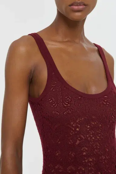 Gabriela Hearst Cyrinne Lace Knit Tank Top in Bordeaux Merino Wool | Thumbnail 6 Gabriela Hearst Cyrinne Lace Knit Tank Top in Bordeaux Merino Wool | Thumbnail 6