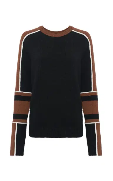 Gabriela Hearst Finnian Knit Moto Sweater in Cognac & Black Cashmere | Thumbnail 1 Gabriela Hearst Finnian Knit Moto Sweater in Cognac & Black Cashmere | Thumbnail 1