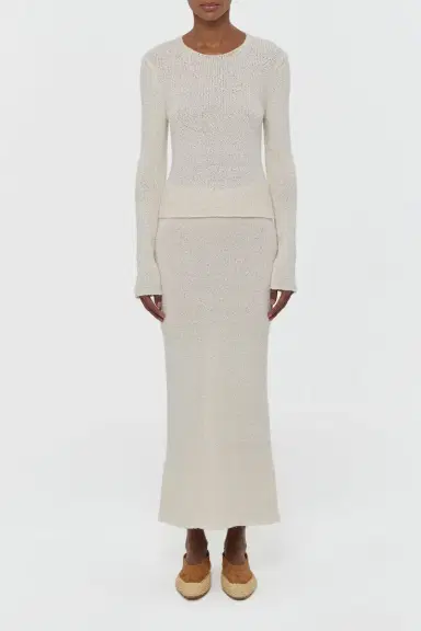 Gabriela Hearst Praedics Knit Sweater in Off White Mulberry Silk | Thumbnail 2 Gabriela Hearst Praedics Knit Sweater in Off White Mulberry Silk | Thumbnail 2