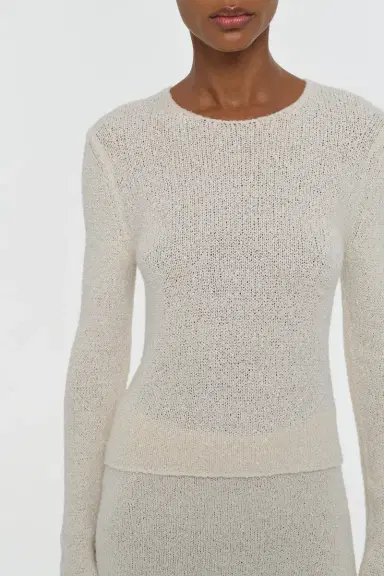Gabriela Hearst Praedics Knit Sweater in Off White Mulberry Silk | Thumbnail 5 Gabriela Hearst Praedics Knit Sweater in Off White Mulberry Silk | Thumbnail 5