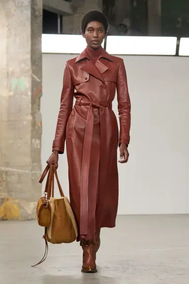 Gabriela Hearst Pavel Raw Cut Trench Coat in Burnt Sienna Soft Leather | Thumbnail 2 Gabriela Hearst Pavel Raw Cut Trench Coat in Burnt Sienna Soft Leather | Thumbnail 2