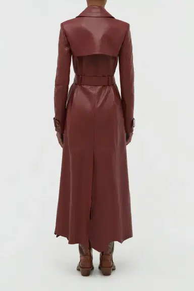 Gabriela Hearst Pavel Raw Cut Trench Coat in Burnt Sienna Soft Leather | Thumbnail 5 Gabriela Hearst Pavel Raw Cut Trench Coat in Burnt Sienna Soft Leather | Thumbnail 5