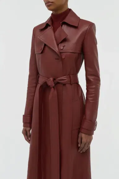 Gabriela Hearst Pavel Raw Cut Trench Coat in Burnt Sienna Soft Leather | Thumbnail 6 Gabriela Hearst Pavel Raw Cut Trench Coat in Burnt Sienna Soft Leather | Thumbnail 6