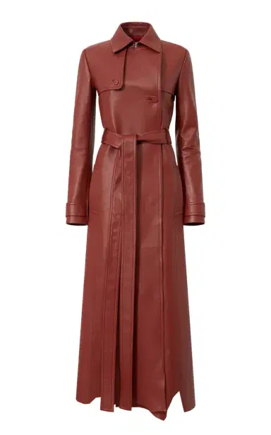 Gabriela Hearst Pavel Raw Cut Trench Coat in Burnt Sienna Soft Leather | Thumbnail 1 Gabriela Hearst Pavel Raw Cut Trench Coat in Burnt Sienna Soft Leather | Thumbnail 1